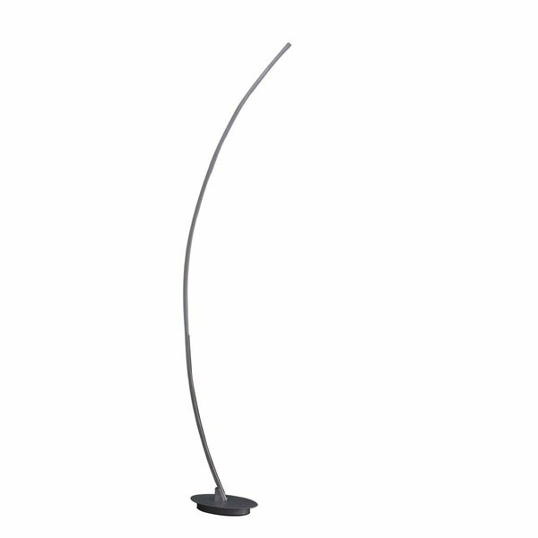 Cling 62.25 in. Bradie Nickel LED Arc Tube Floor Lamp - Brushed Silver & Soft White CL2629557